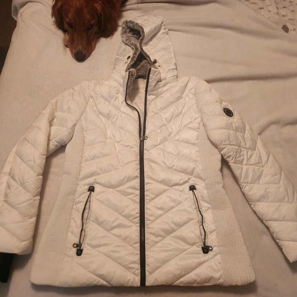 Women's Nautica White Quilted Jacket